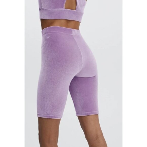 FABLETICS Velour Leggings Biker Shorts Bundle of 3 Sz L Brown Red Purple Active - Picture 5 of 7